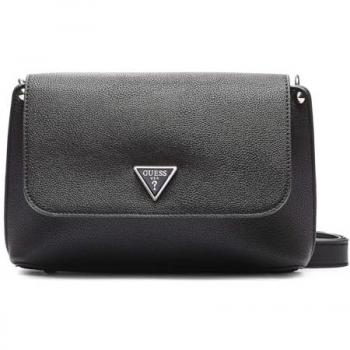 Guess Meridian Flap Crossbody Bag for Women - White and Black