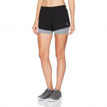 Reebok Re 2-In-1 Short Pantalón Corto, Mujer, Negro