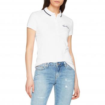 Tommy Hilfiger New Chiara Heritage Str Pq Polo SS, Mujer, Blanco