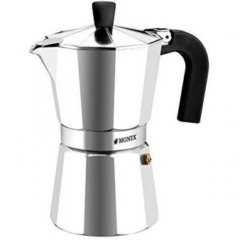 Monix M620009 Cafetera, Aluminio, Plata, 9 tazas