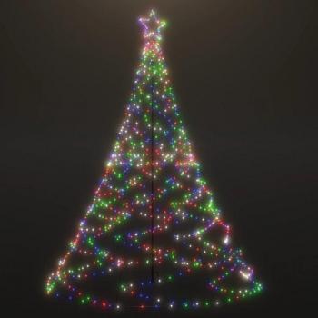 Árbol de Navidad con poste de metal y 500 LEDs colorido 3m