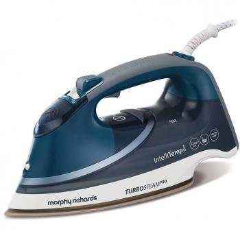 Plancha de Vapor Morphy Richards Turbosteam Pro 303131 con Intellitemp, azul y blanco