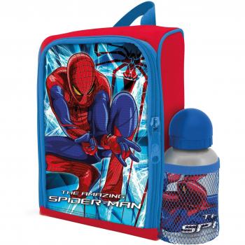 BBS GO ON - Mochila infantil para comida + cantimplora, estampado Spiderman