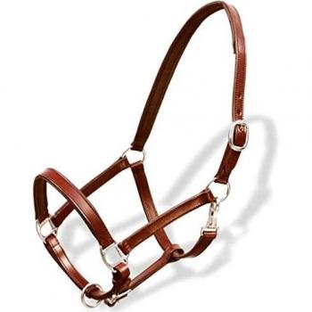 vidaXL Ronzal/Cabestro de Material Cuero Color Marrón Tipo Ajustable Adecuado para Poni