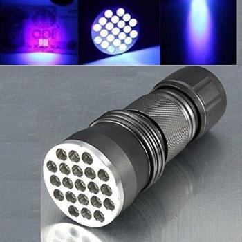 Bazaar 21 LED aleación de aluminio ultravioleta LED 3xAAA linterna