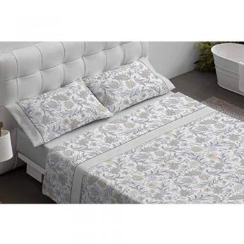 Burrito Blanco Juego de Sábanas 477 con un Diseño de Ornamental para Cama Individual de 90x190 hasta 90x200 cm/Juego de Cama 90 Disponible en mas Medidas, Color Gris