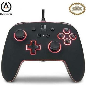 PowerA - Mando con cable mejorado para Nintendo Switch, con iluminación, diseño Spectra, licencia oficial
