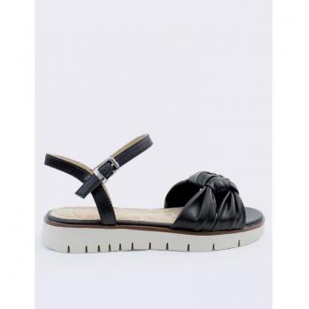 Sandalia Cuña Mustang 53368 Negro Talla 41 con Nudo Delantero y Cierre Ajustable