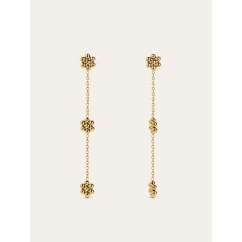 Pendientes Singularu Tiny Daisy Acero Baño Oro