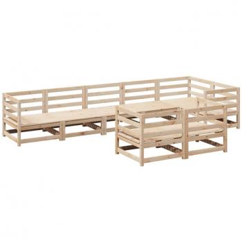 8 Piece Solid Pine Wood Garden Sofa Set