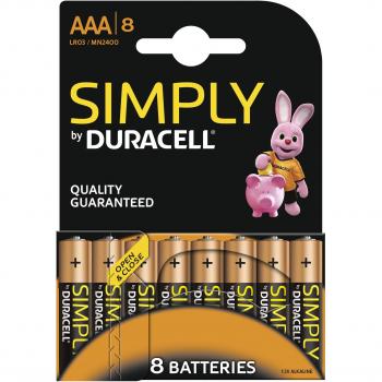 Duracell - Pila Alcalina - AAAx8 Simply