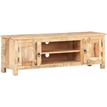 Mueble para TV de madera maciza de mango rugosa 120x30x40 cm Marrón