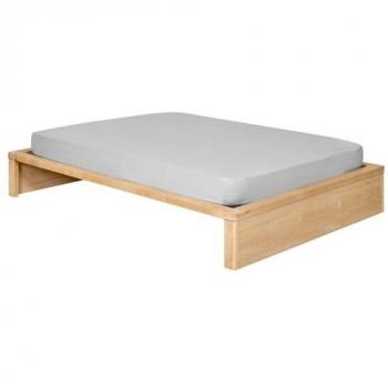 Cama 2 plazas de madera maciza natural 140x200 cm para niños