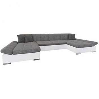 Sofá rinconero Comfivo 168, gris, con función de descanso y caja de ropa de cama, dimensiones 360x160x75cm