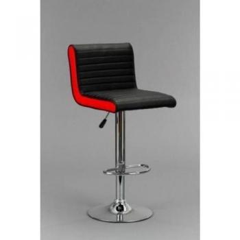 DP GRIFERIA 16050+16001 - Taburete con base en cromo y asiento cuadrado color rojo y negro