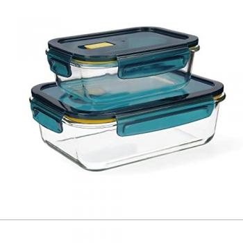 Set de Fiambreras Herméticas de Vidrio Quid Astral Transparente (2 pcs, 64cl y 152cl)