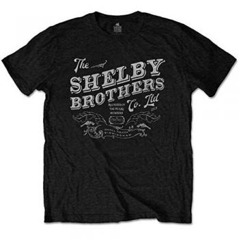 Peaky Blinders Shelby Brothers Distressed Black Cotton T-Shirt - Medium
