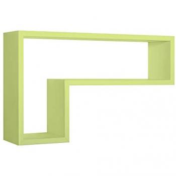 Estante de pared rectangular moderno color verde oscuro Lettera