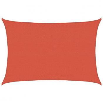 Parasol vela rectangular 160g/m² terracota 3,5x4,5 m HDPE