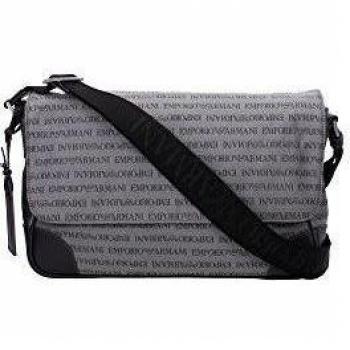 Bolso con Bandolera Armani Emporio Hombre Tejido Gris y Negro Y4M002YCF0486156 Gris 10x23x36 cm