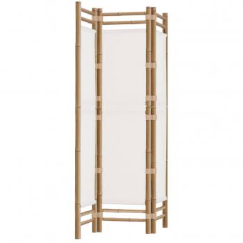 vidaXL Folding 3-Panel Room Divider 120 cm Bamboo and Canvas