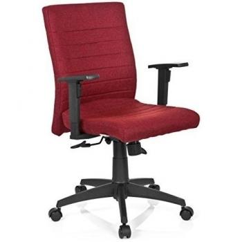 hjh OFFICE TRESTINA - Silla giratoria de oficina, tejido de color rojo oscuro