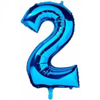 ToyCentre Amscan 21/53 x 35/88 cm Number 2 Super Shape Foil Balloon, Blue