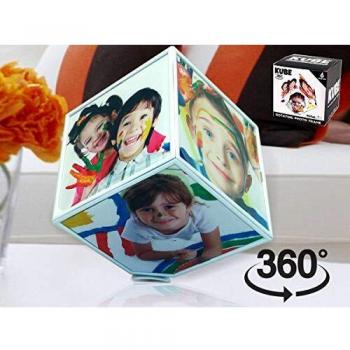I-TOTAL ® Cubo portafotos 360° / Portafotos giratorio para 6 fotos de 10 x 10 cm Requiere una batería AA no incluida