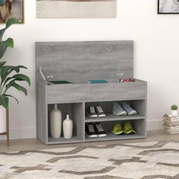 Zapatero gris Sonoma 80x30x45 cm madera multicapa