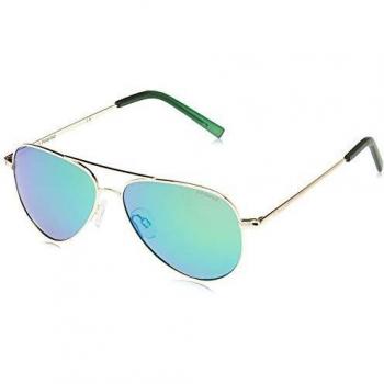 Polaroid Kids' PLD 8015/N K7 J5G Sunglasses, Gold/Green Grey Speckled Pz, 52