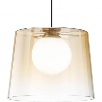 Lámpara colgante Fade 1 bombilla Vidrio, metal Latón de Ideallux