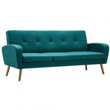 vidaXL Sofá 3 Plazas Tela Verde Sillón Asiento Banco Silla Mueble Mobiliario
