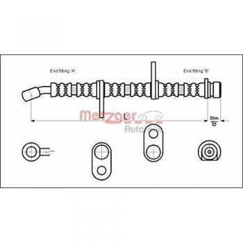 Metzger 4113605 Tubo flexible de frenos