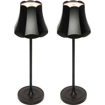 Set de 2 lámparas de mesa retro negras recargables IP44 - Granny