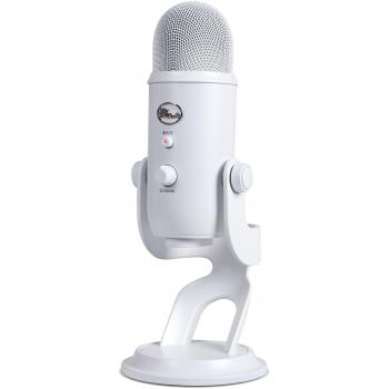 Blue Microphones Yeti USB Microphone - Whiteout Edition, 2022 Model, Features: USB connectivity, tri-capsule array for versatile recording patterns (cardioid, bidirectional, omnidirectional), gain control knob, mute button