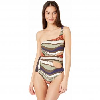 VINCE CAMUTO Women's Shoulder One Piece Swimsuit with Side Wrap