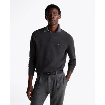 Jersey de hombre Tommy Hilfiger de estructura fina, color gris, talla XXL, corte regular