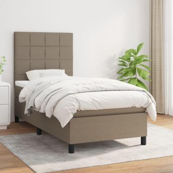 Cama box spring con colchón tela gris taupe 80x200 cm Vidaxl Gris Topo