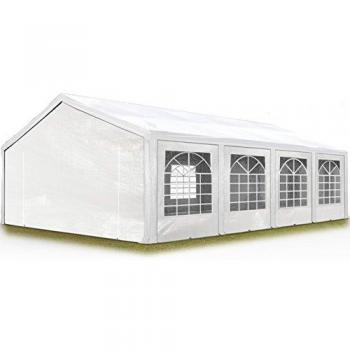 Carpa de fiesta Toolport 5x8 m PE 450 blanca, alta calidad, carpa de lona para jardín y eventos