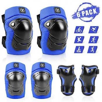 ValueTalks Set Rodilleras Coderas y Muñequeras Set de Protección Infantil para Patinaje Ciclismo Monopatín Bicicleta Skate