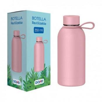 Dohe Botella Reutilizable 350ml - Acero Inoxidable De Doble Pared - Libre de BPA - Tapón Hermetico Antigoteo de Acero Inoxidable - Recubierta de Cau