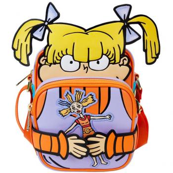 Bolso bandolera Angelica Rugrats Loungefly con diseño de Nickelodeon, material sintético, cierre de cremallera, correa ajustable y detalles bordados