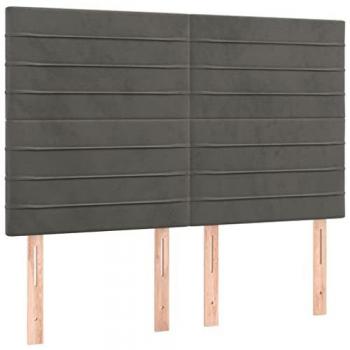 Cabecero moderno con luces LED terciopelo gris oscuro 144x5x118/128 cm