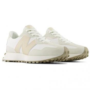 New Balance Women's 327 Suede/Mesh Sneakers - White/Beige, Size 10