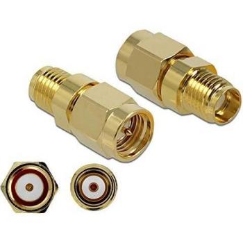 Adaptador SMA Macho a Hembra de 10 GHz con Conector Dorado - Delock 89972