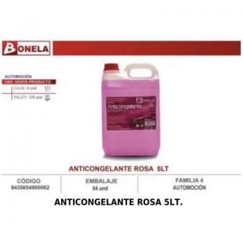 Anticongelante Profesional Bonela 10% Verde/Rosa 5L - Gran Calidad para Vehículos