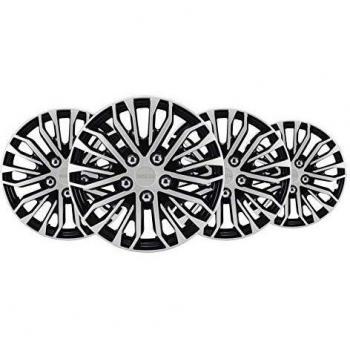 Sparco S-FJ-0113LD SPC1617BKSV Tapacubos Tokio, Plata/Negro, Set de 4, 16 pulgadas