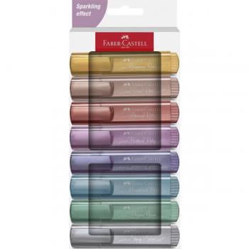 Set 8 Marcadores Texliner 46 Faber-Castell Colores Metálicos