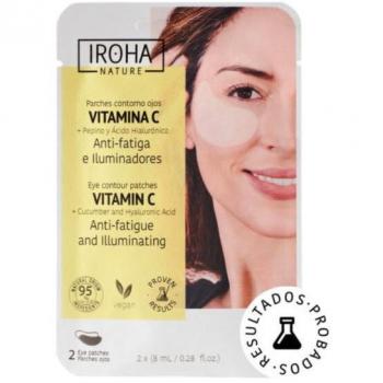 Iroha Nature Parches de Ojos Anti-Fatiga e Iluminadores con Vitamina C, Pepino y Ácido Hialurónico