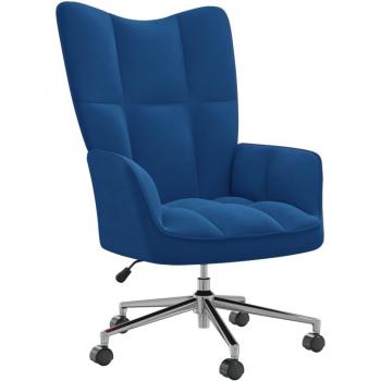 Silla relax de terciopelo azul Vidaxl - Sillón de relax de terciopelo azul Azul